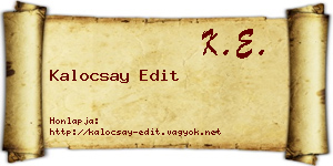 Kalocsay Edit névjegykártya